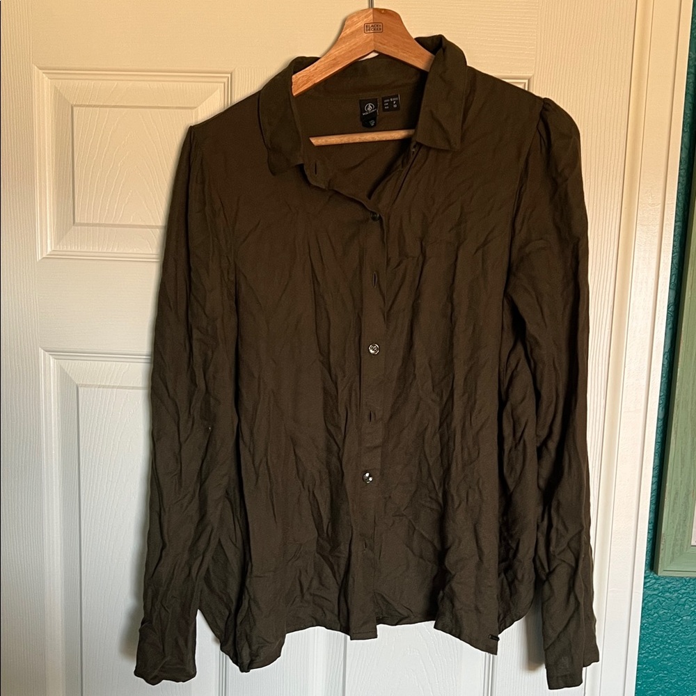 Volcom Dark Green Blouse S